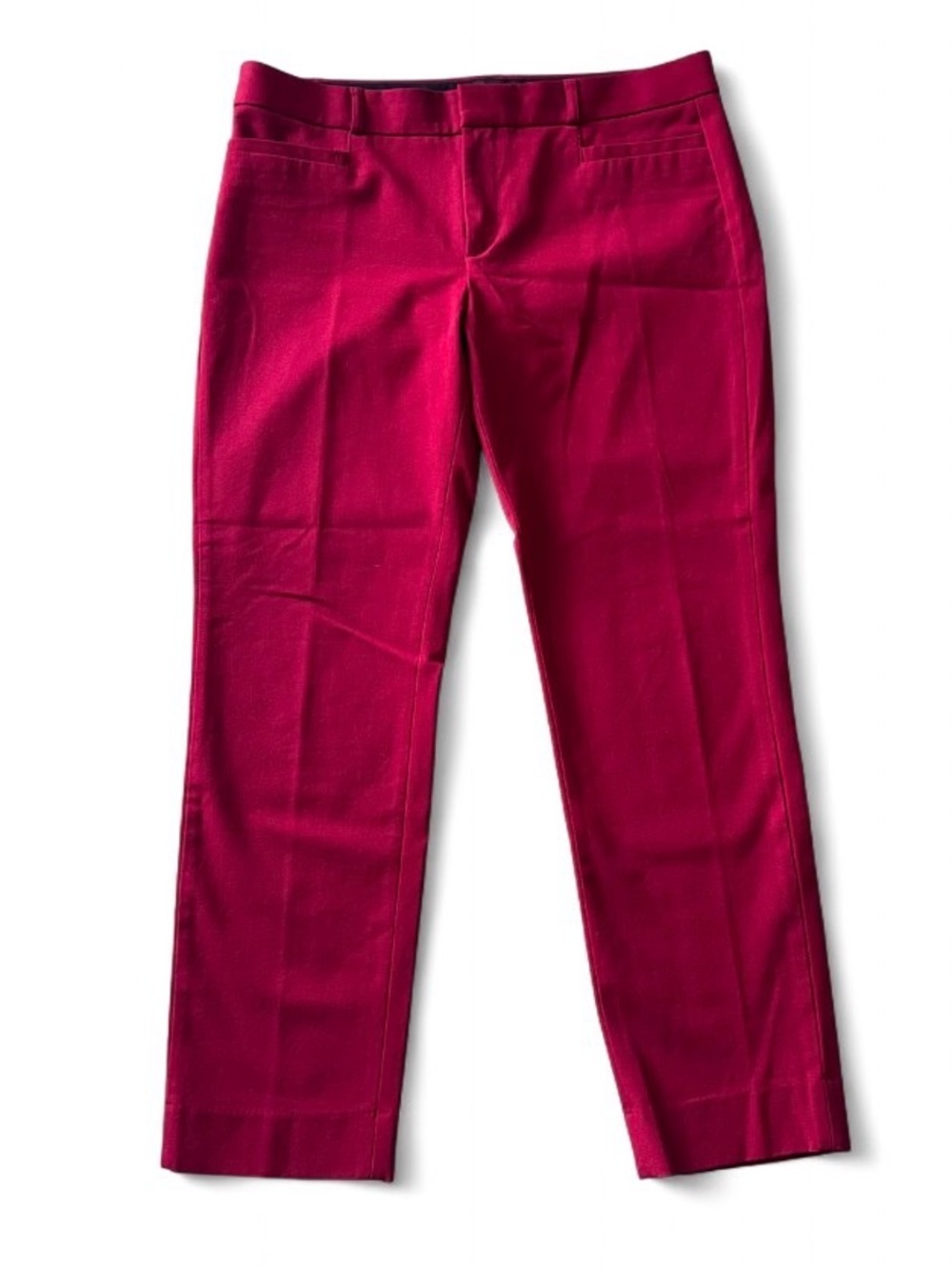 Banana Republic Sloan Fit Straight Trouser Pant 10 Deep Red Preppy Bold Office